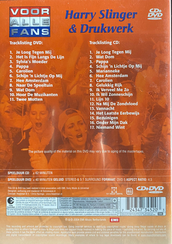 Harry Slinger & Drukwerk : Voor Alle Fans (CD + DVD, Aud)