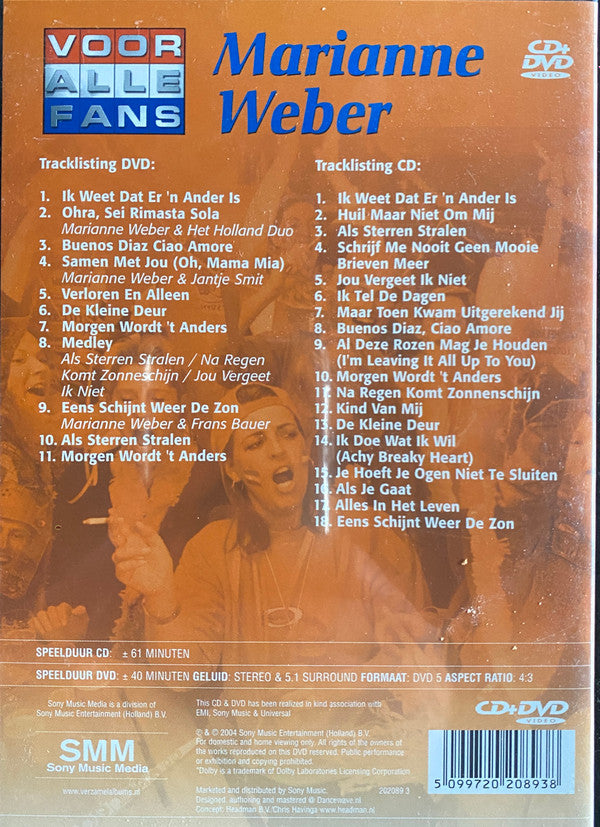 Marianne Weber : Voor Alle Fans (CD + DVD)