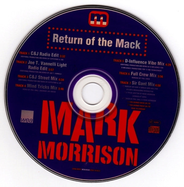 Mark Morrison : Return Of The Mack (CD, Single)