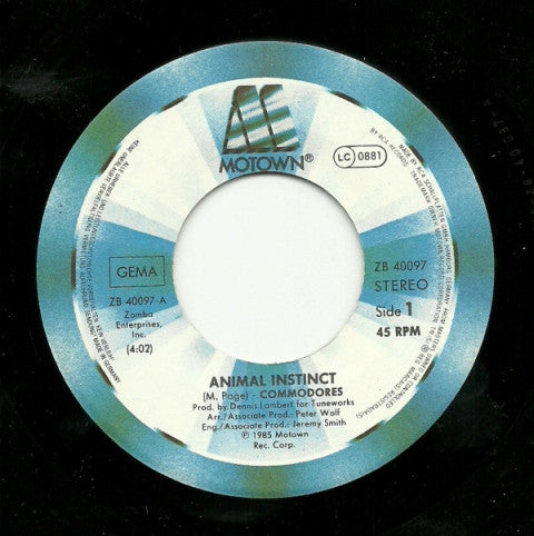 Commodores : Animal Instinct (7", Single)