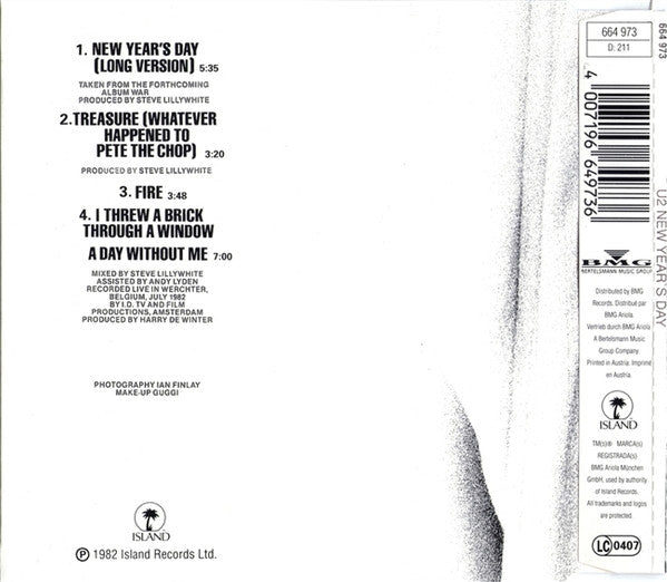 U2 : New Year's Day (CD, Single, Bla)