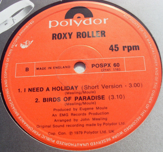 Roxy Roller : I Need A Holiday (12", Single)