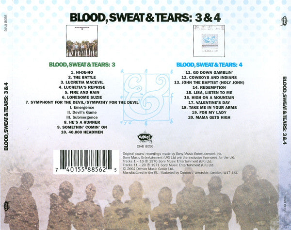 Blood, Sweat And Tears : 3 & 4 (CD, Comp, RE)