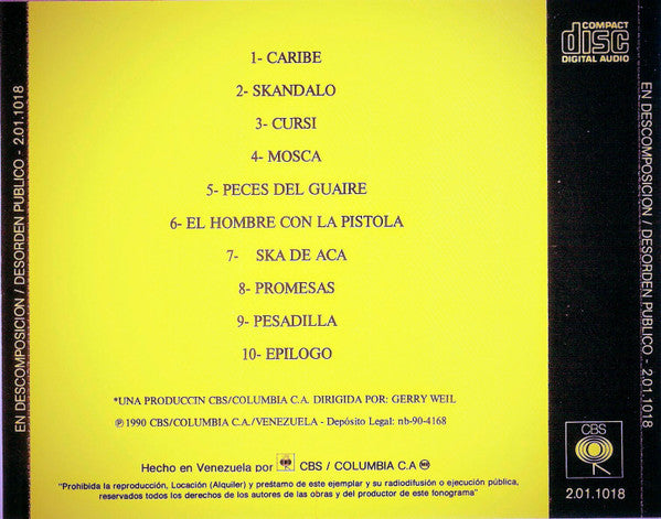 Desorden Público : En Descomposicion (CD, Album)