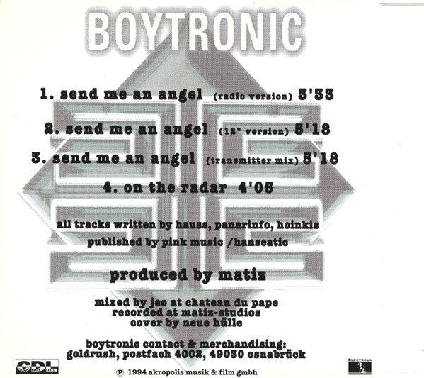 Boytronic : Send Me An Angel (CD, Maxi)