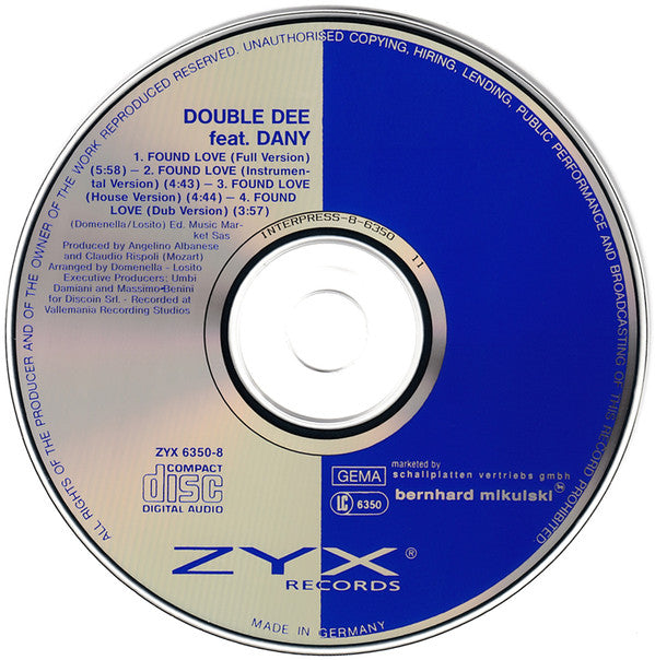 Double Dee Featuring Dany : Found Love (CD, Maxi)
