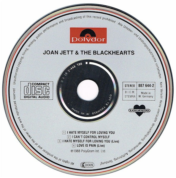 Joan Jett & The Blackhearts : I Hate Myself For Loving You (XRCD, Single)