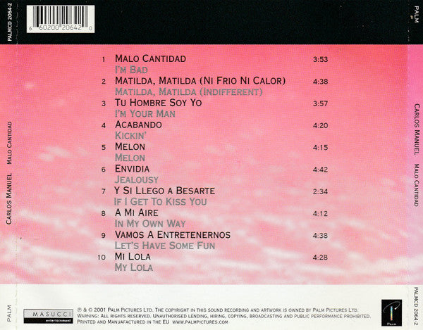 Carlos Manuel : Malo Cantidad (CD, Album)
