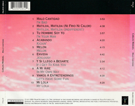 Carlos Manuel : Malo Cantidad (CD, Album)