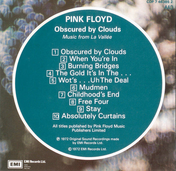 Pink Floyd : Obscured By Clouds (CD, Album, RE)