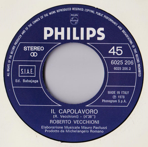 Roberto Vecchioni : Stranamore (Pure Questo È Amore) (7")