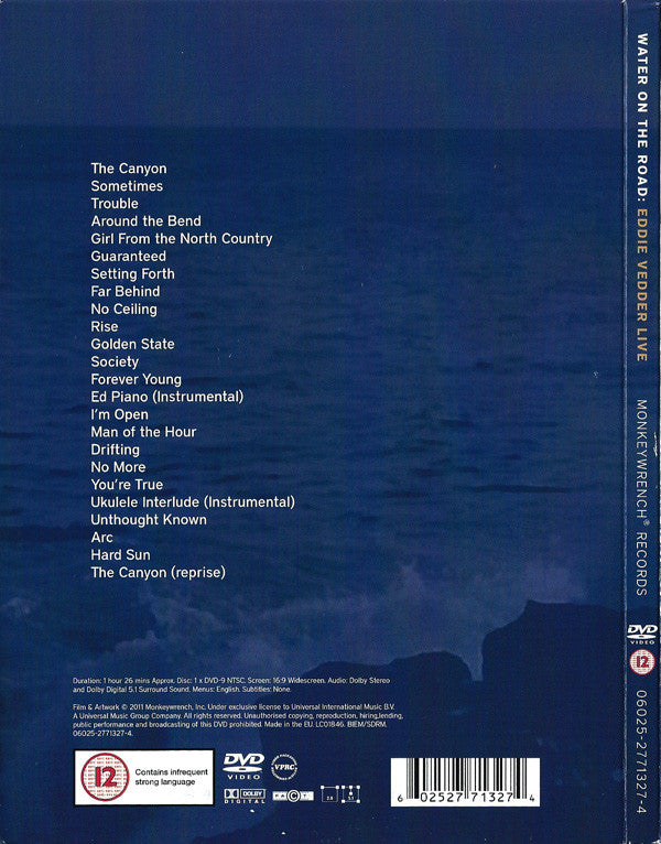 Eddie Vedder : Water On The Road: Eddie Vedder Live (DVD-V, NTSC)