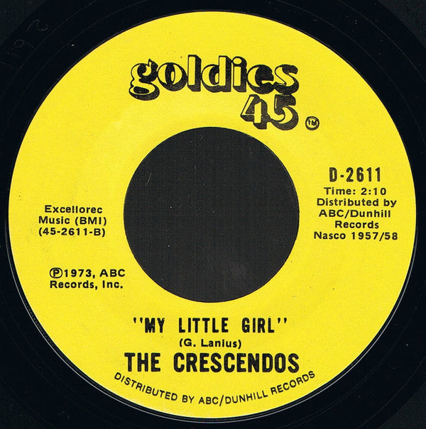 The Crescendos : Oh Julie / My Little Girl (7", Single, RE)