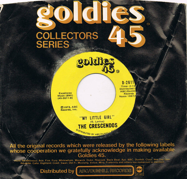 The Crescendos : Oh Julie / My Little Girl (7", Single, RE)