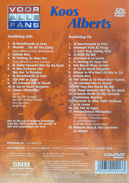 Koos Alberts : Voor Alle Fans (DVD, Comp, Ste + CD, Comp)