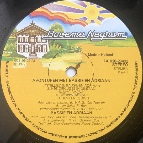 Bassie & Adriaan : Avonturen Met Bassie En Adriaan (LP)