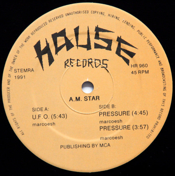 A.M. Star : U.F.O. (12")