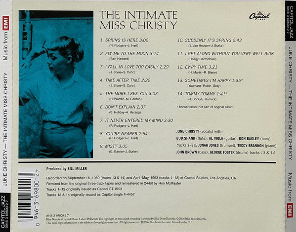 June Christy : The Intimate Miss Christy (CD, Album, RE, RM)
