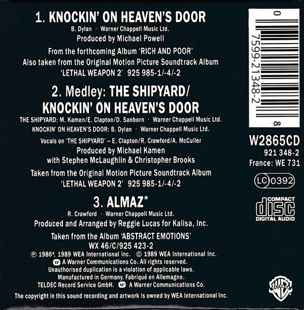 Randy Crawford Featuring Eric Clapton And David Sanborn : Knockin' On Heaven's Door (CD, Mini, Single)