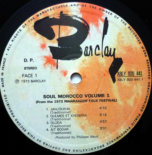Various : Festival De Marrakech - Folklore National Du Maroc Volume 1 (LP, Album, Gat)