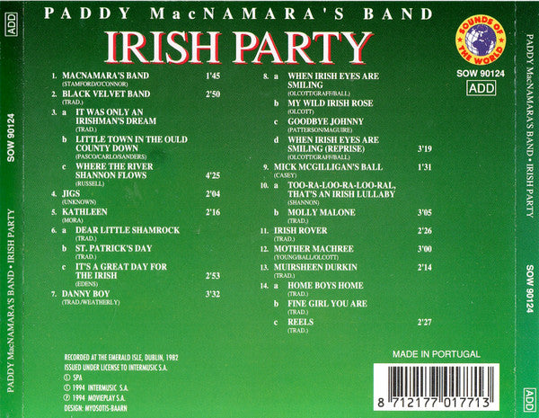 Paddy MacNamara's Band : Irish Party (CD, Album)