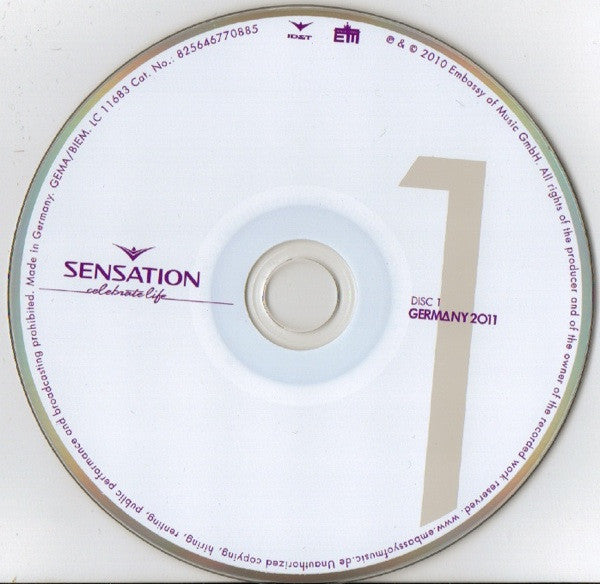 Various : Sensation - Celebrate Life - Germany 2011 (2xCD, Comp, Mixed)