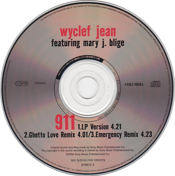 Wyclef Jean Featuring Mary J. Blige : 911 (CD, Single)