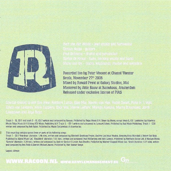 Racoon (4) : Live At Chassé Theater, Breda (2xCD, Album, Sup)