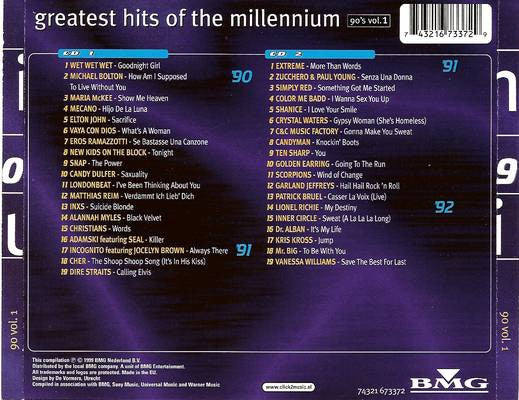 Various : Greatest Hits Of The Millennium 90's Vol. 1 (2xCD, Comp)