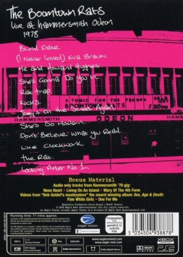 The Boomtown Rats : Live At Hammersmith Odeon 1978 (DVD, PAL)