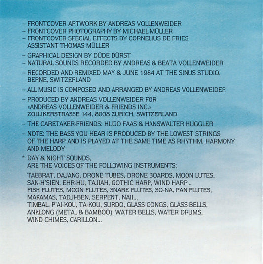 Andreas Vollenweider : White Winds (Seeker's Journey) (CD, Album, RE, Dol)