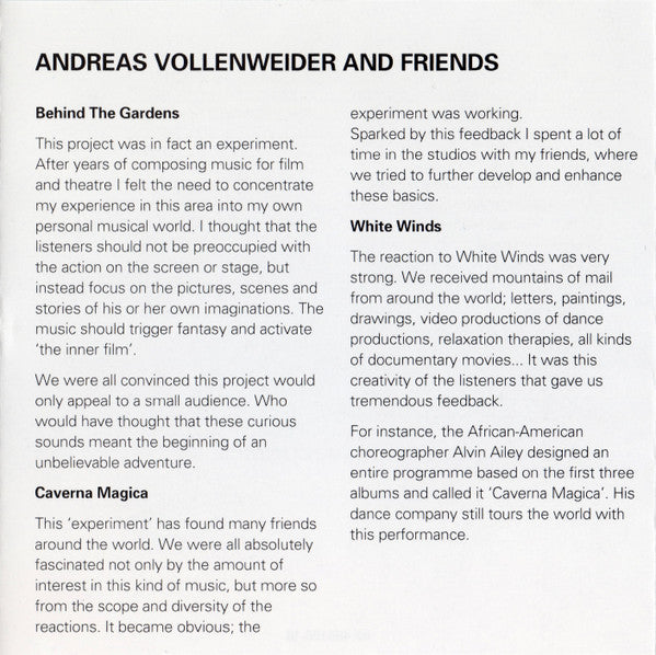 Andreas Vollenweider : White Winds (Seeker's Journey) (CD, Album, RE, Dol)