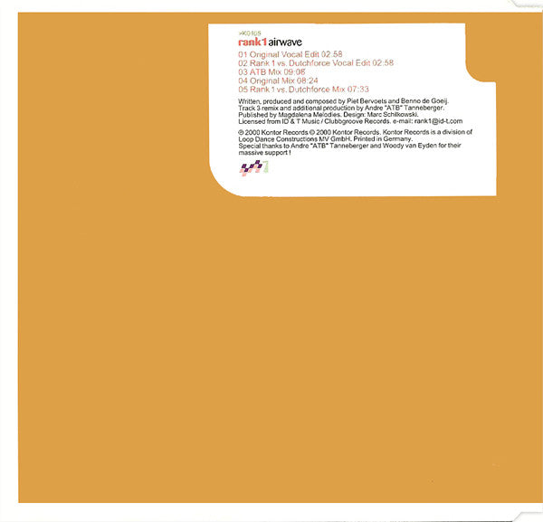 Rank 1 : Airwave (CD, Maxi)