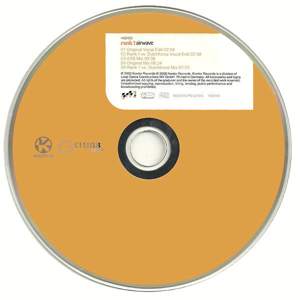 Rank 1 : Airwave (CD, Maxi)