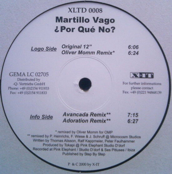 Martillo Vago : ¿Por Qué No? (12")