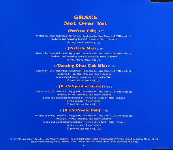 Grace : Not Over Yet (CD, Single)