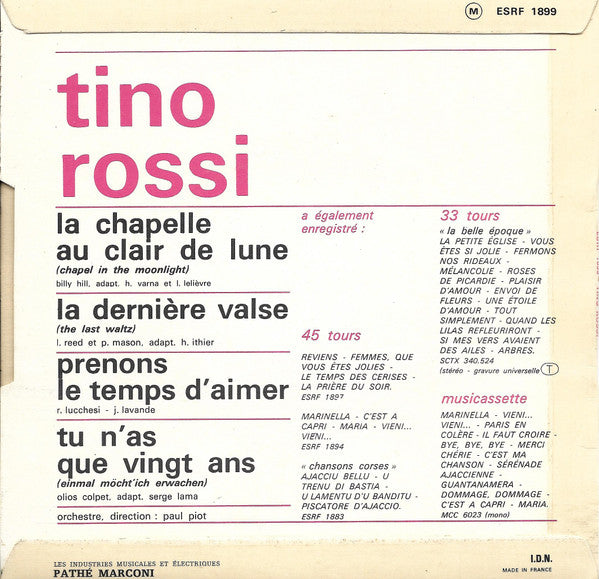 Tino Rossi : La Chapelle Au Clair De Lune (7", EP)