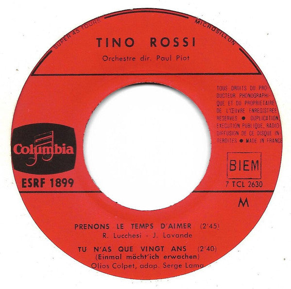 Tino Rossi : La Chapelle Au Clair De Lune (7", EP)