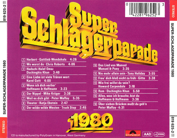 Various : Super-Schlagerparade 1980 (CD, Comp)