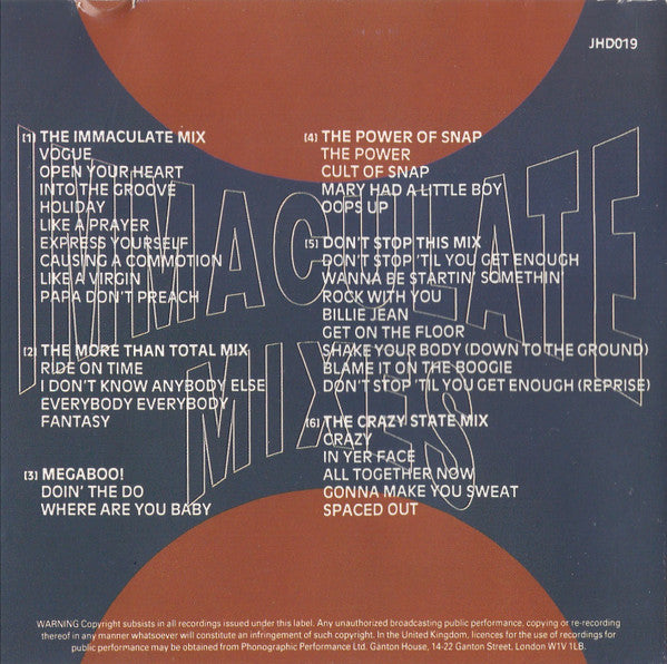 The Vision Mastermixers : Immaculate Mixes (CD, Album, Mixed)
