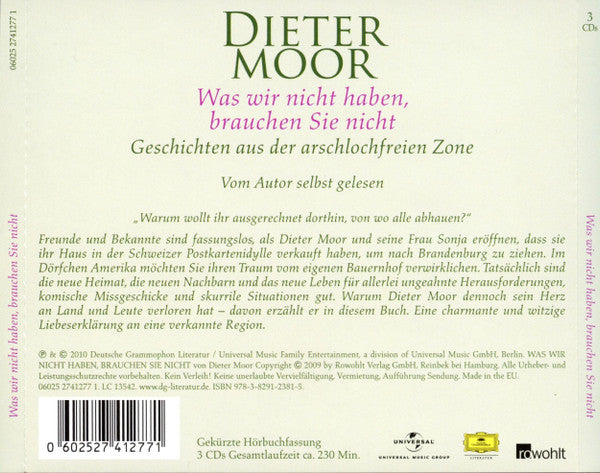 Dieter Moor : Was Wir Nicht Haben, Brauchen Sie Nicht (Geschichten Aus Der Arschlochfreien Zone) (3xCD)