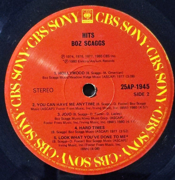 Boz Scaggs : Hits!  (LP, Comp)