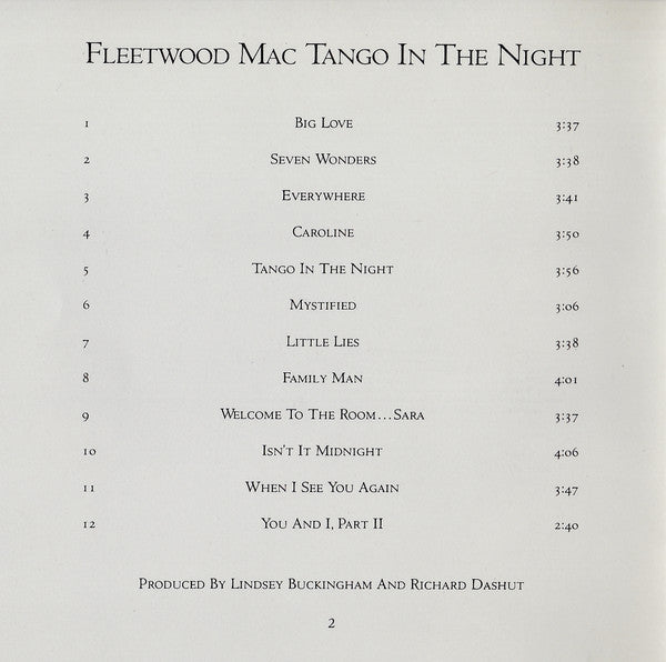 Fleetwood Mac : Tango In The Night (CD, Album)