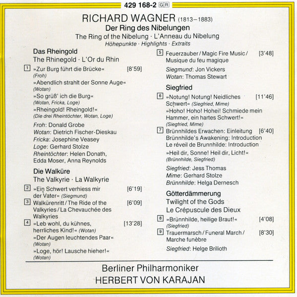 Richard Wagner, Herbert von Karajan, Berliner Philharmoniker : Der Ring Des Nibelungen - Querschnitt (CD, Album, RE, RM)