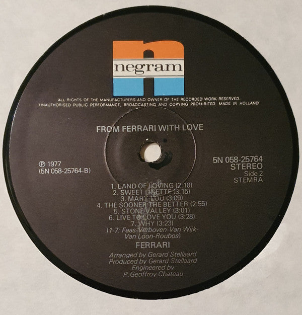 Ferrari (3) : From Ferrari With Love (LP, Album)