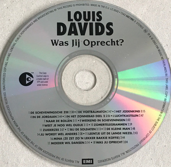 Louis Davids : Was Jij Oprecht? (CD, Comp)