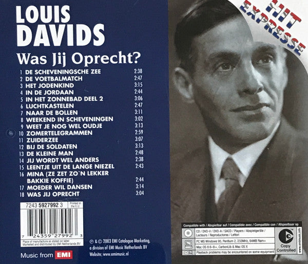 Louis Davids : Was Jij Oprecht? (CD, Comp)