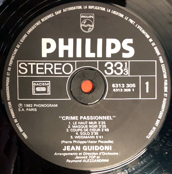 Jean Guidoni : Crime Passionnel (LP, Album)