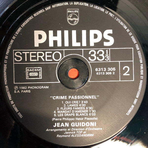Jean Guidoni : Crime Passionnel (LP, Album)