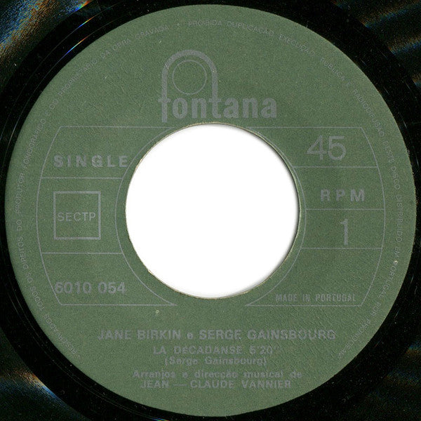 Jane Birkin et Serge Gainsbourg : La Décadanse (7", Single)